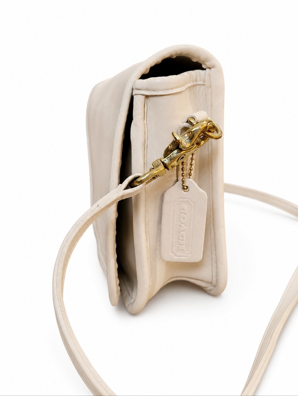 Vintage Rare Coach Ivory Glove-tanned Convertible Clutch Style 4614 Made In NYC - Picture 5 of 9